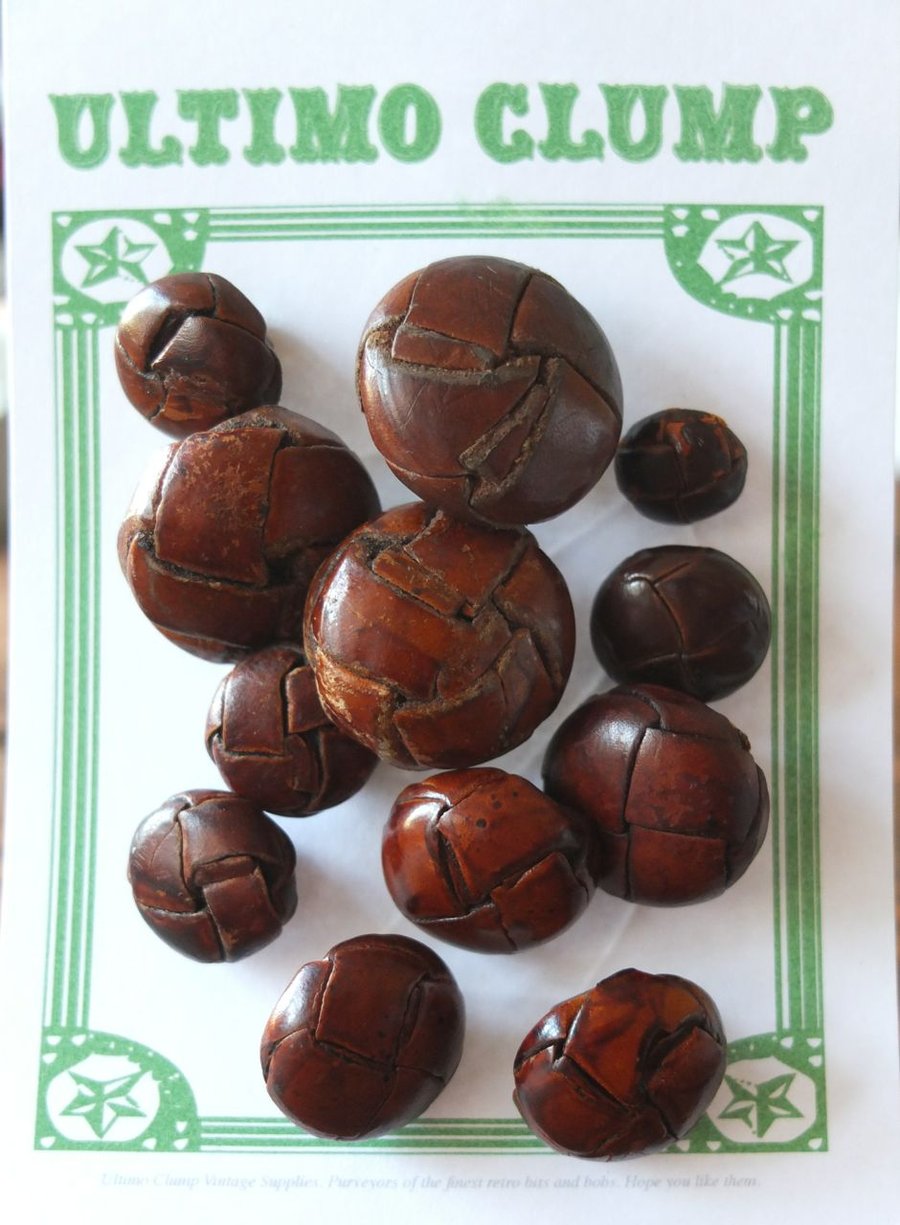 12 Leather Football Buttons