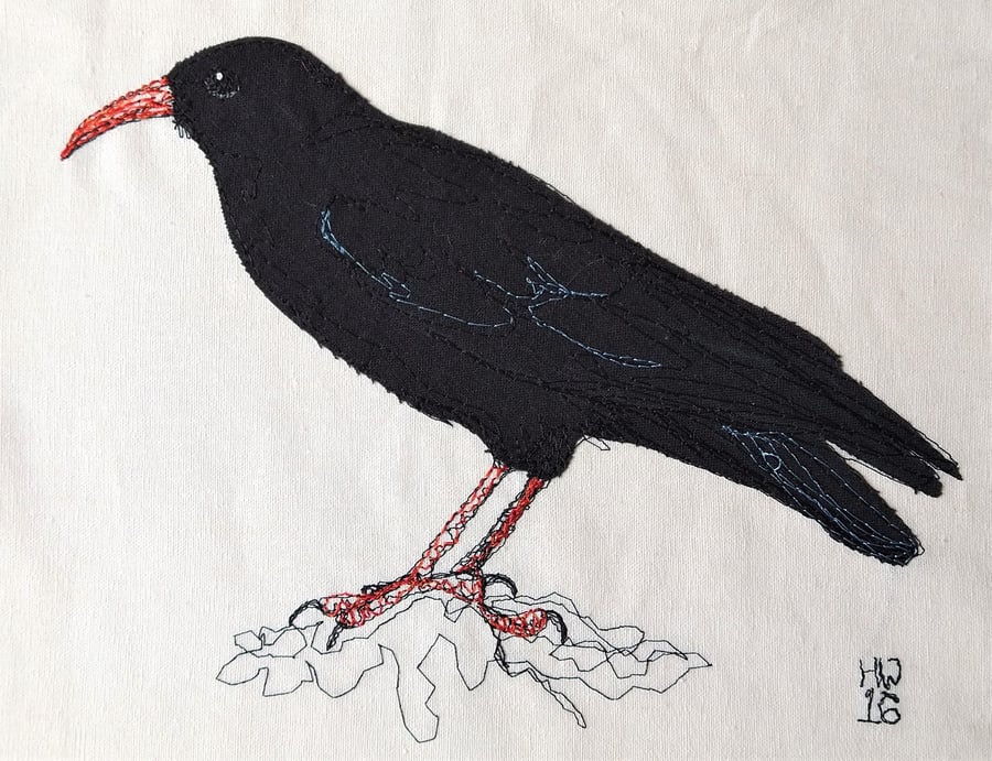 Chough Embroidered Portrait