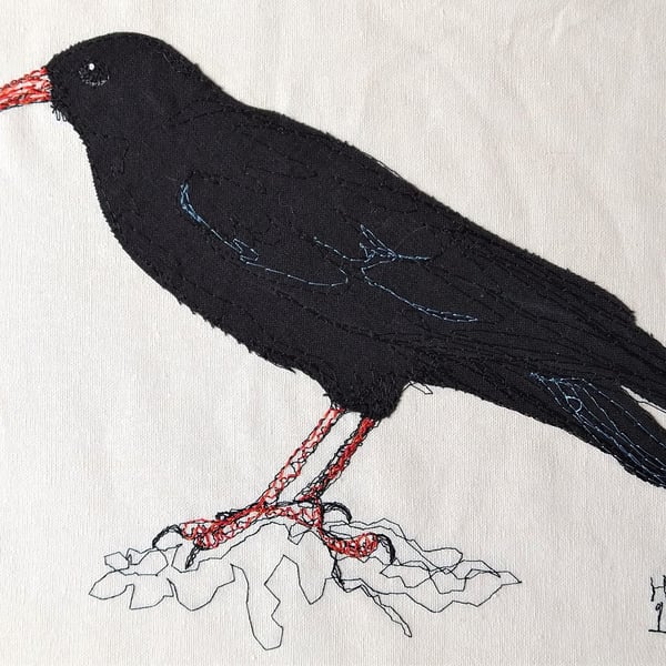 Chough Embroidered Portrait