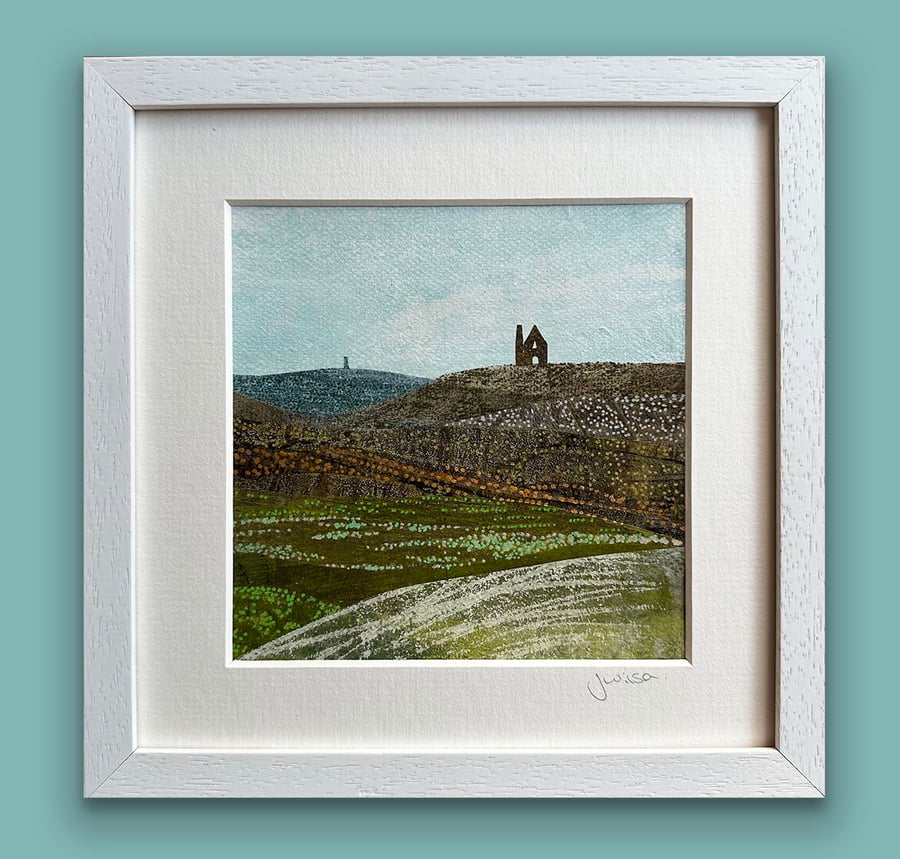 Original Landscape Painting-Cornish Tin Mine-Inspired by Cornwall- Framed Art