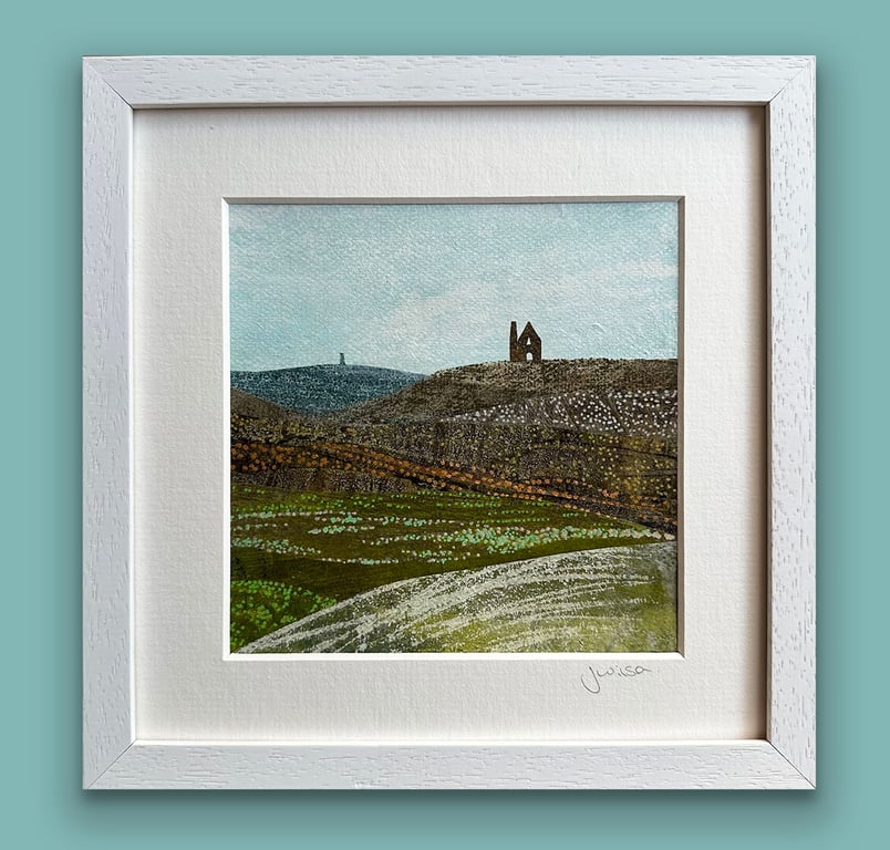 Original Landscape Painting-Cornish Tin Mine-Inspired by Cornwall- Framed Art