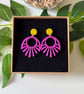 Aztec Sunbeam Earrings - Purple & Yellow  - Image 1