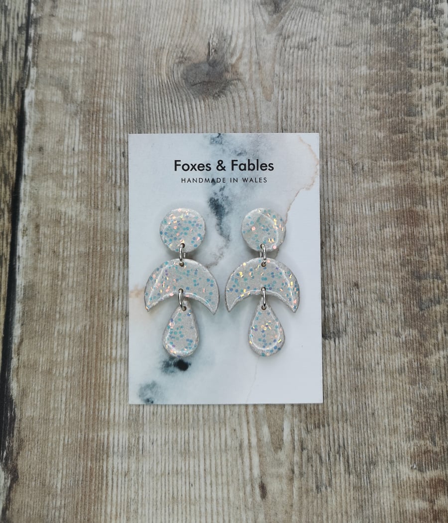 Ariel Collection Iridescent Sparkle Chandelier Earrings