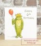 Birthday Card Monster Balloon - Personalised with any Birthday age