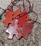 Red handmade ceramic christmas tree hanging decoration - Image 2