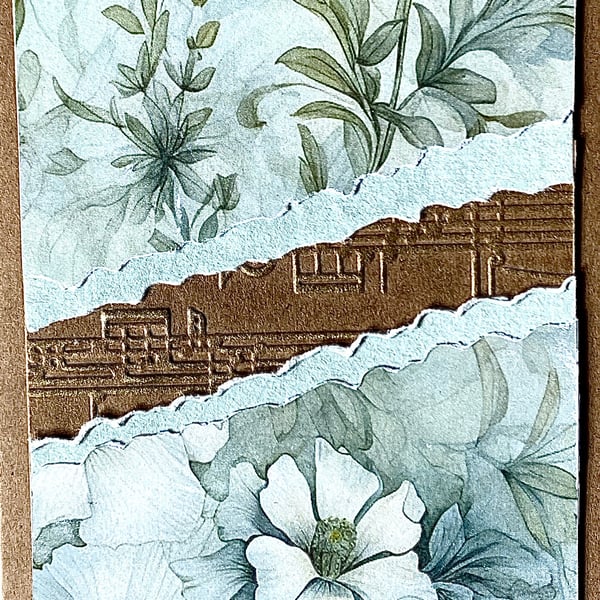 Botanical Green Greeting Card – Just for You or Blank – Nature-Inspired Handmade
