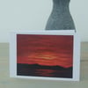 Art Greetings Cards, Red Sunset