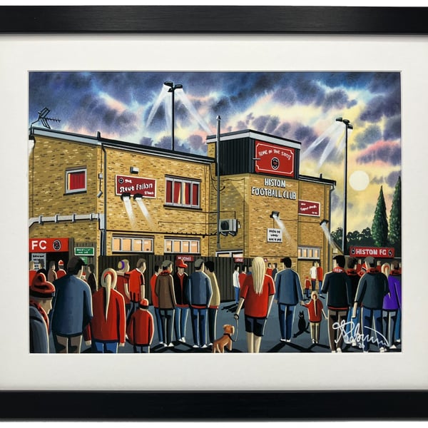 Histon. Framed & Unframed Fine Art Print Football Club FC, Stadium Gift