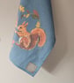 Red Squirrel in acorn heart tea towel design, organic cotton, hanging loop - Image 4