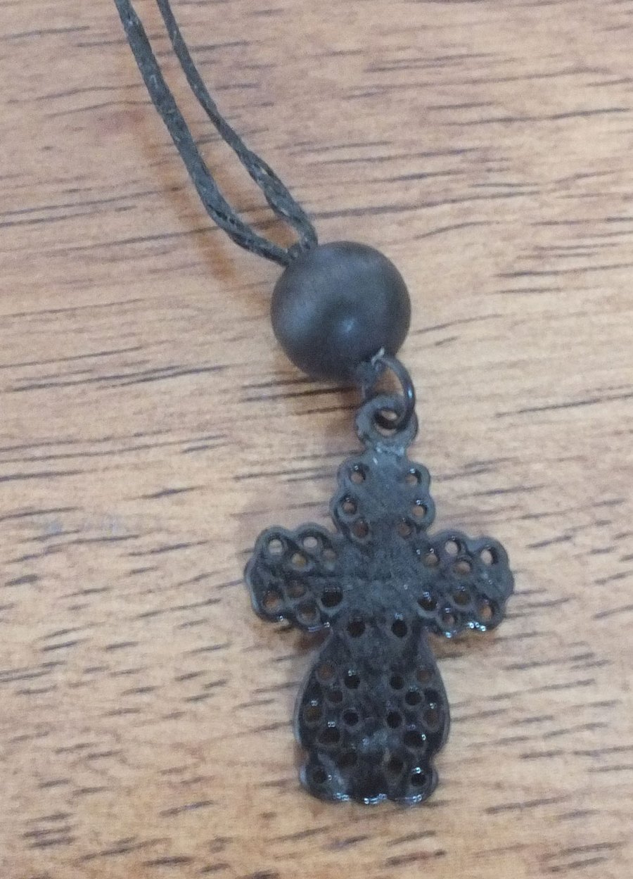 Black gothic cross necklace