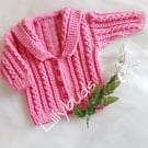 Knitting pattern for Sail Away. Child's jacket, cables, aran, sailor collar