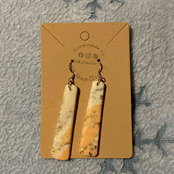 Handmade Polymer Clay Peach Earrings (Clip On’s Available)