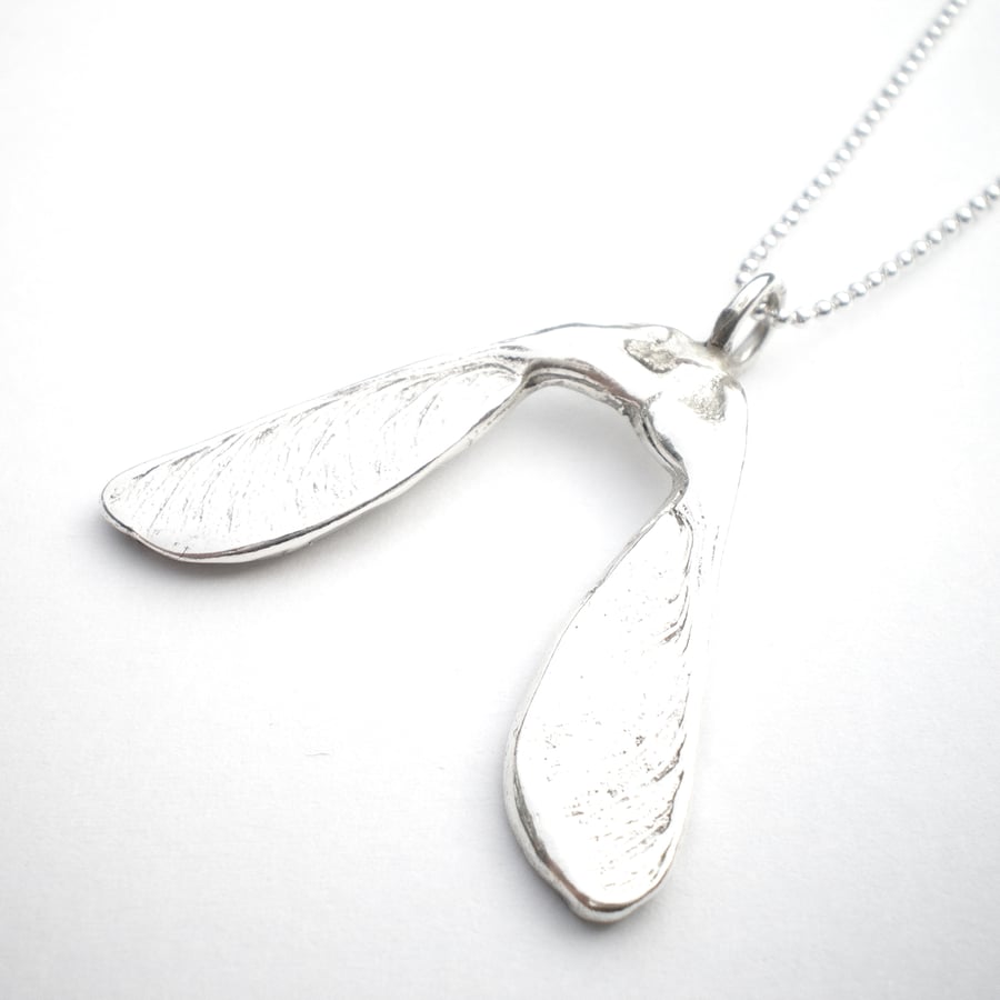 Sycamore Seed Silver Pendant