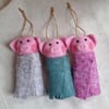 Woolly Pigs in Blankets Hanging Christmas Decorations - Set of Three