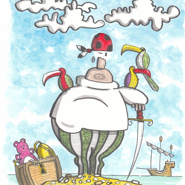 'Ned, The Pirate' an A4 sized original artwork