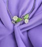 Sterling Silver Flower Botanical Necklace, Amethyst, Occasion Wedding - Freepost