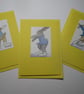 Bunny Rabbit Blank Greetings Card 3 Notelet Ice Skating Beautiful Bundle - Image 1