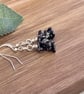 Dainty Snowflake Obsidian Volcanic Glass Earrings - Image 4