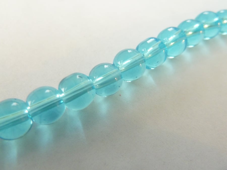turquoise 6mm glass beads