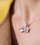 Dancing Butterflies Pendant, Handcrafted Sterling silver necklace for her - Image 3
