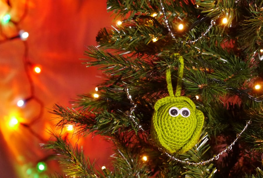 Christmas Sprout decoration, crochet, mega sized. 