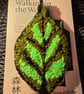 Handmade Punch Needle Leaf Bookmark – Nature Inspired Textile Bookmark - Image 2