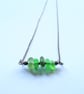 Horizontal Stacked Seaglass Necklace: Spring Green - Image 5
