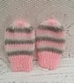 Pink and Grey Checkered Baby Hat Set, Baby Shower Gift, Gift Ideas for Baby - Image 3