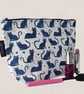 Makeup bags blue cats on white  - Image 1