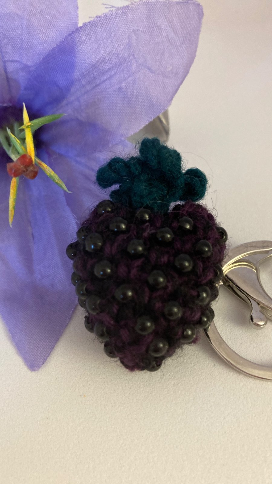 Keyring Charm Blackberry with Ladybird
