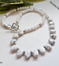 Howlite, White Onyx Silver Plated Necklace - Image 1