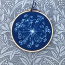 Original Gift, Cyanotype Botanical Art in a Hoop.