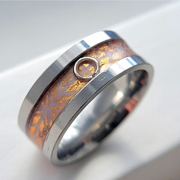 Stainless steel geometric dress ring