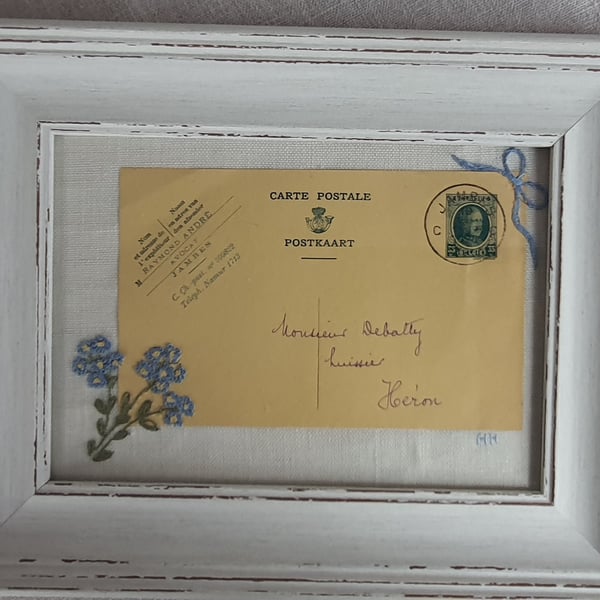 Embroidered Vintage Postcard Picture