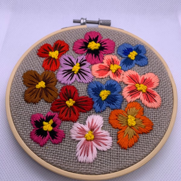 Hand embroidery flowers wall decorations wall hanging home decorating 