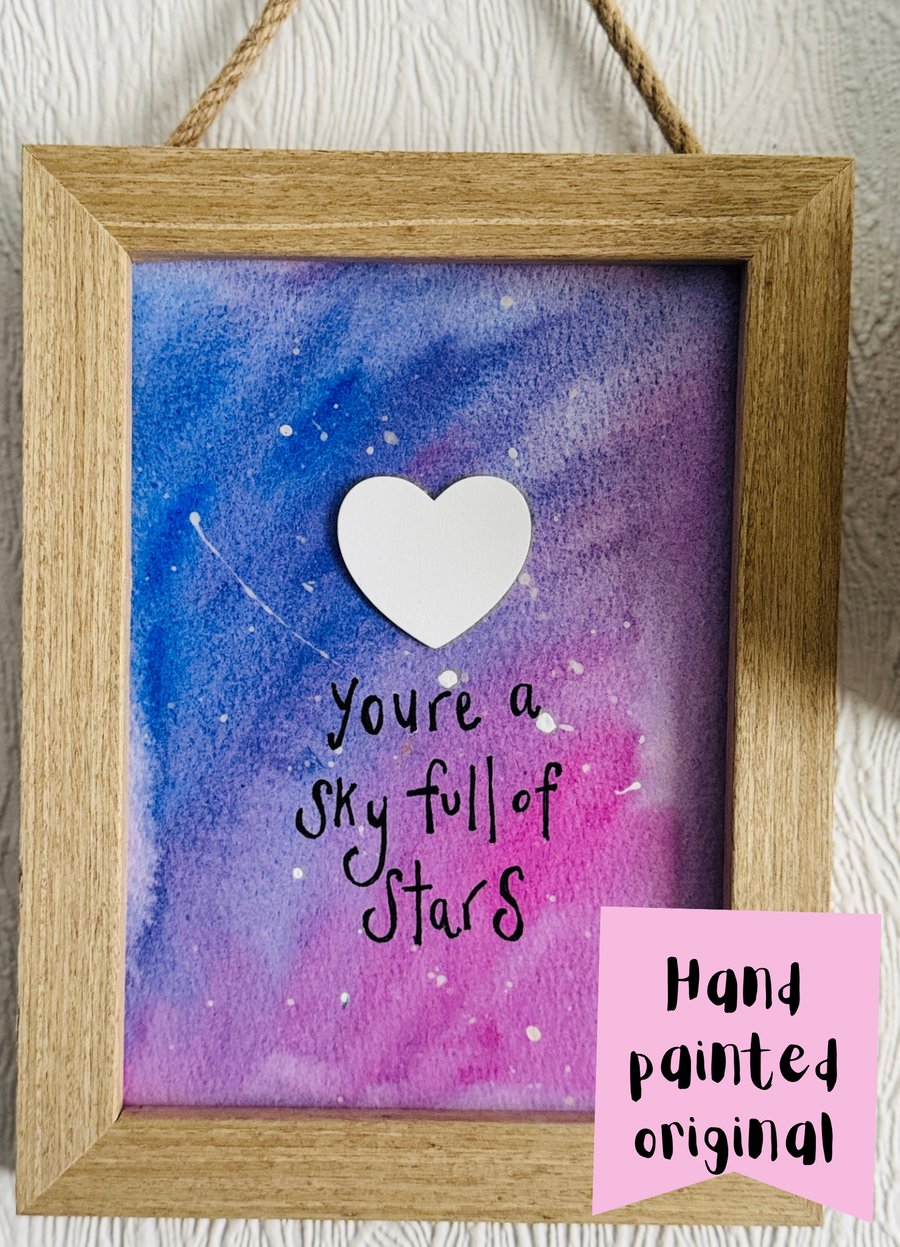 Hand painted stars and space art work 