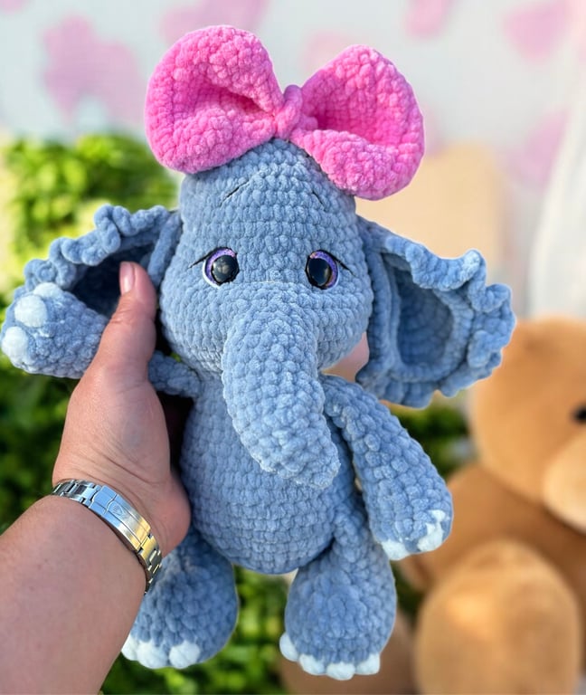 Handmade Crochet Amigurumi Soft Plushie Toy Elephant 