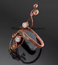 Crackled quartz UpperArm cuff-Arm bracelet-copper arm cuff,leaf design  - Image 4