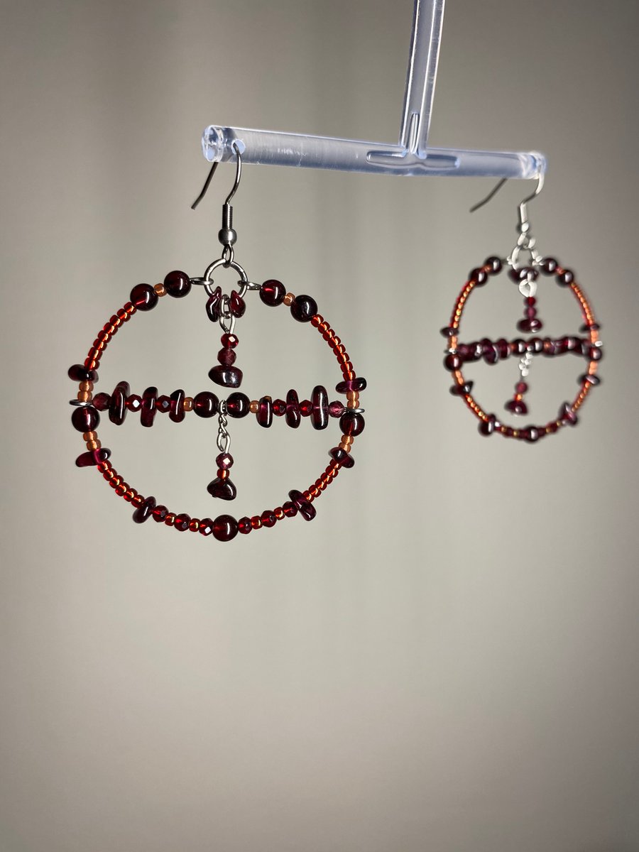 Garnette - Garnet & Glass Beaded Earrings