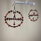 Garnette - Garnet & Glass Beaded Earrings