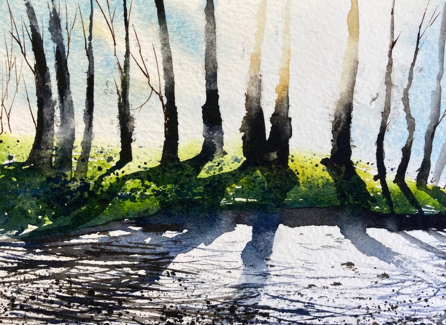 River leven (Pure Original Watercolour FULLY MOUNTED 8” x 6”)