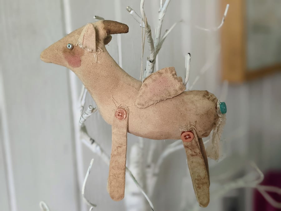 Handmade primitive fairy goat