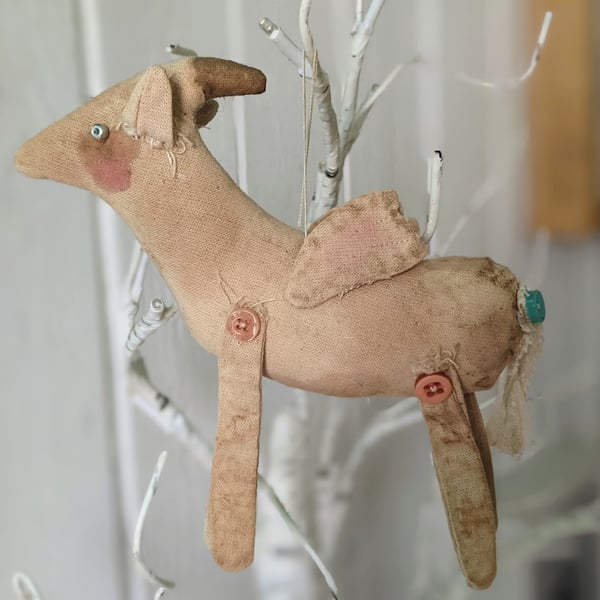 Handmade primitive fairy goat