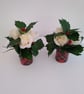 Festive Tartan Tin with Cream Roses & Holly - Image 5