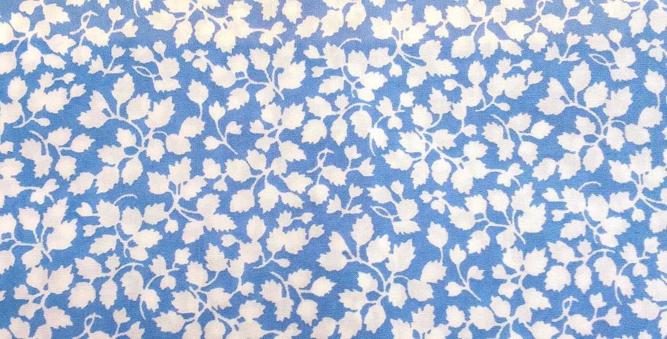 Liberty Fabric 10" Square : GLENJADE Pale Blue Leaves
