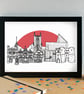 Canterbury Skyline Art Print - Image 1