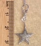 Double star necklace, handmade in pure silver with clear Swarovski crystal bead - Image 4