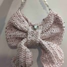 Crochet ribbon handbag