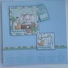 New Baby boy elephant in a bubble bath card and tag