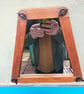 Vintage tennis racket press mirror. - Image 1